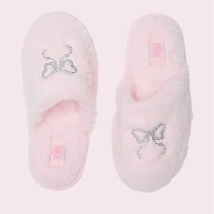 PINK x LoveShackFancy Fuzzy Pink Slippers - NEW